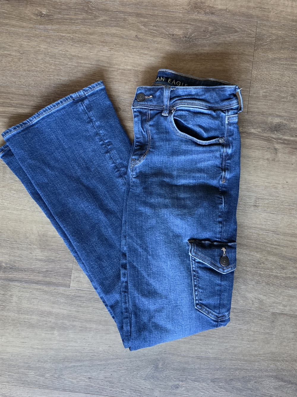 American Eagle Kick Boot Cargo Jeans Women’s 6 Regular Y2K
